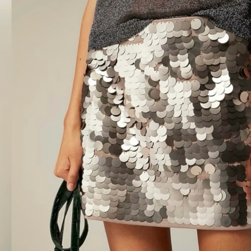 J. Crew Silver Sequin Mini Skirt